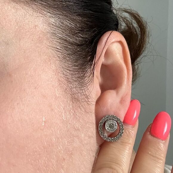 COACH Open Circle Halo Stud Earrings - Picture 3 of 4
